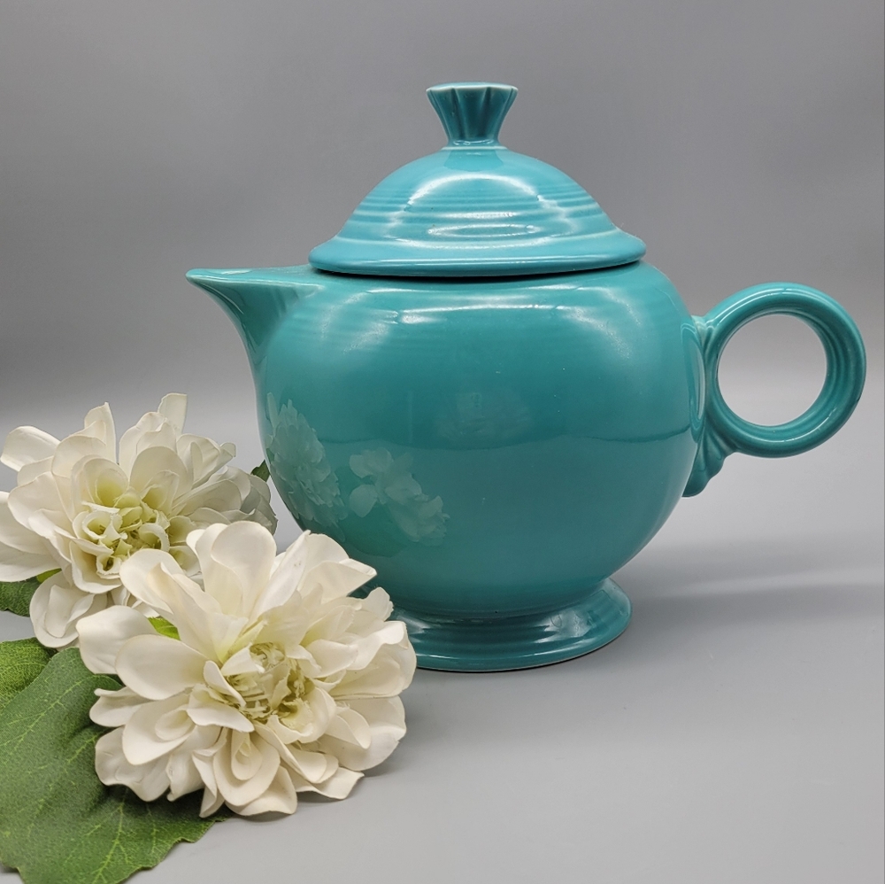 Vintage Fiesta Ware Homer Laughlin Large Turquoise Teapot
